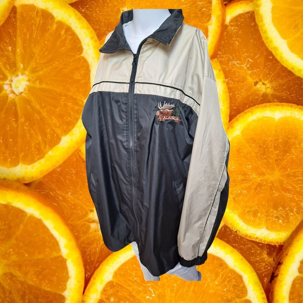 Prairie Mountain Vintage Windbreaker Jacket Black Outdoor Athletic Sport XL
